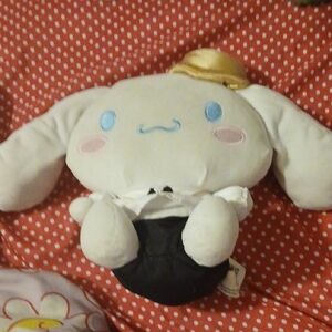 Sanrio Cream and Black Plush Bunny with Hat